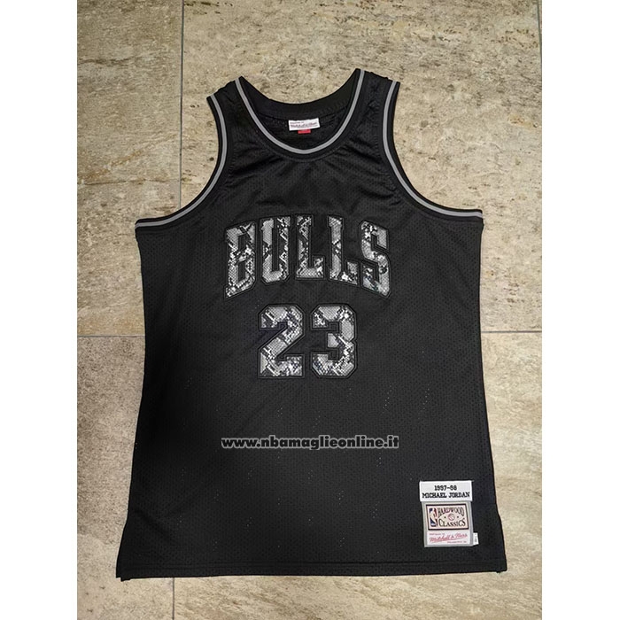 Maglia Chicago Bulls Michael Jordan #23 Swingman Mitchell & Ness 1997-98 Nero